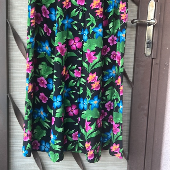 🌺 VIRGO Halter Style Button-Up Tropical Floral Sleeveless Summer Maxi Dress 🌺 - Picture 5 of 16